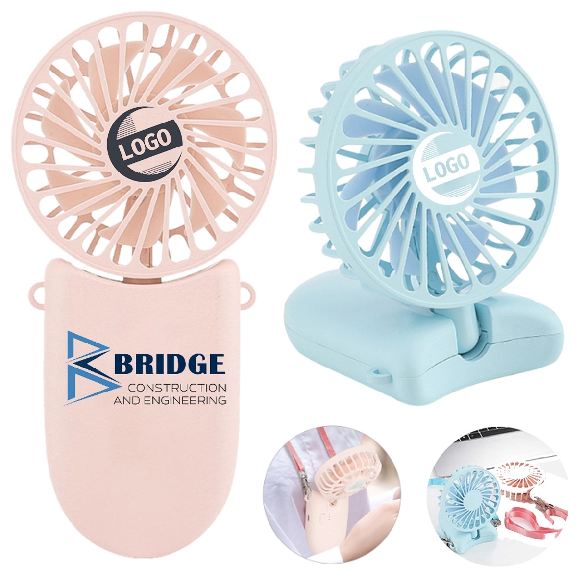Mini Rechargeable Foldable Hand Held Portable Neck Fan 2