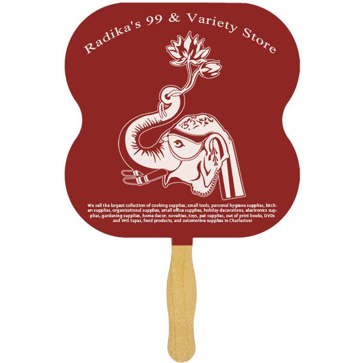 Hour Glass Sandwiched Hand Fan (2 Side/ 1 Imprint Color)