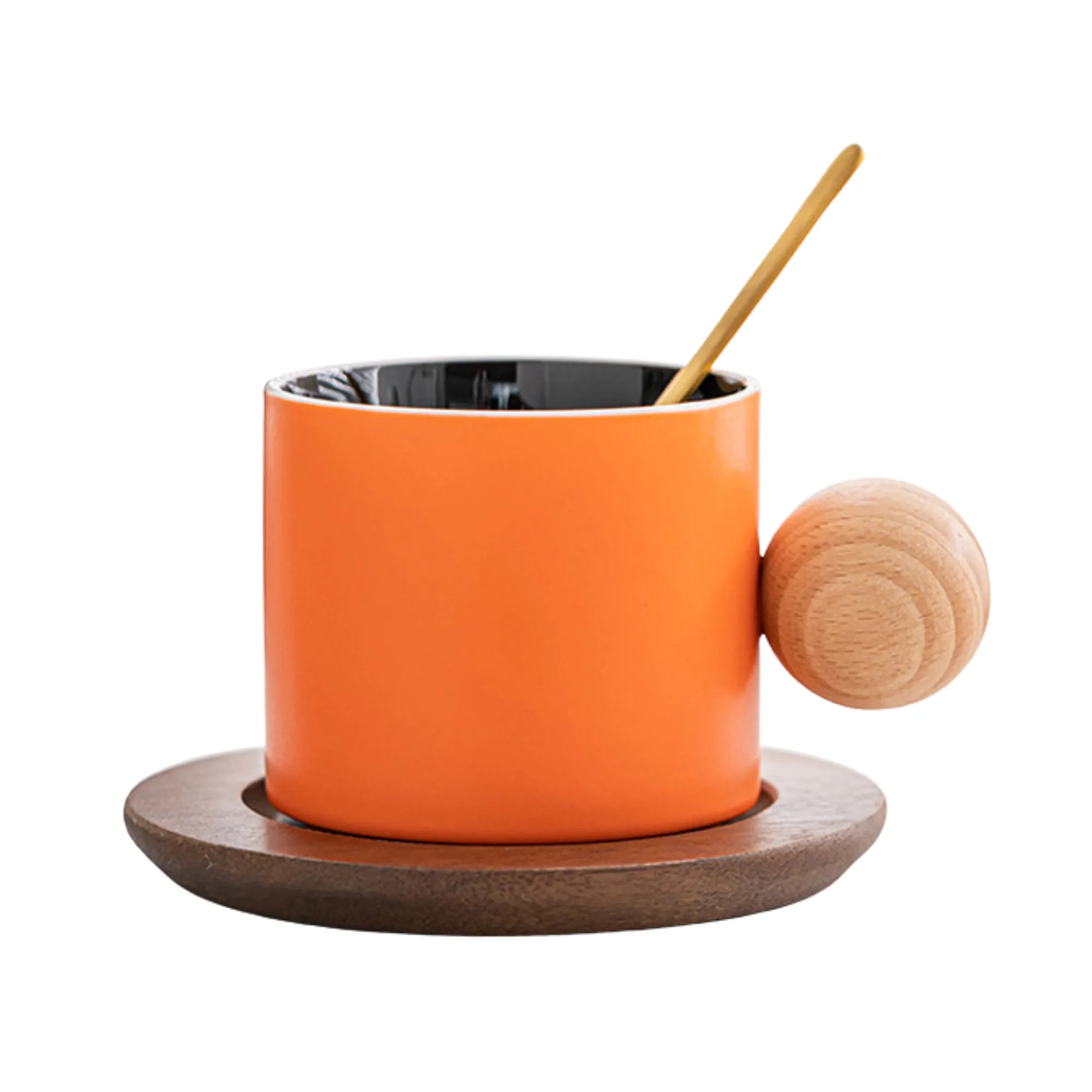 Ceramic Coffee Mug with Wooden Handle & Gift Box (10oz) 1