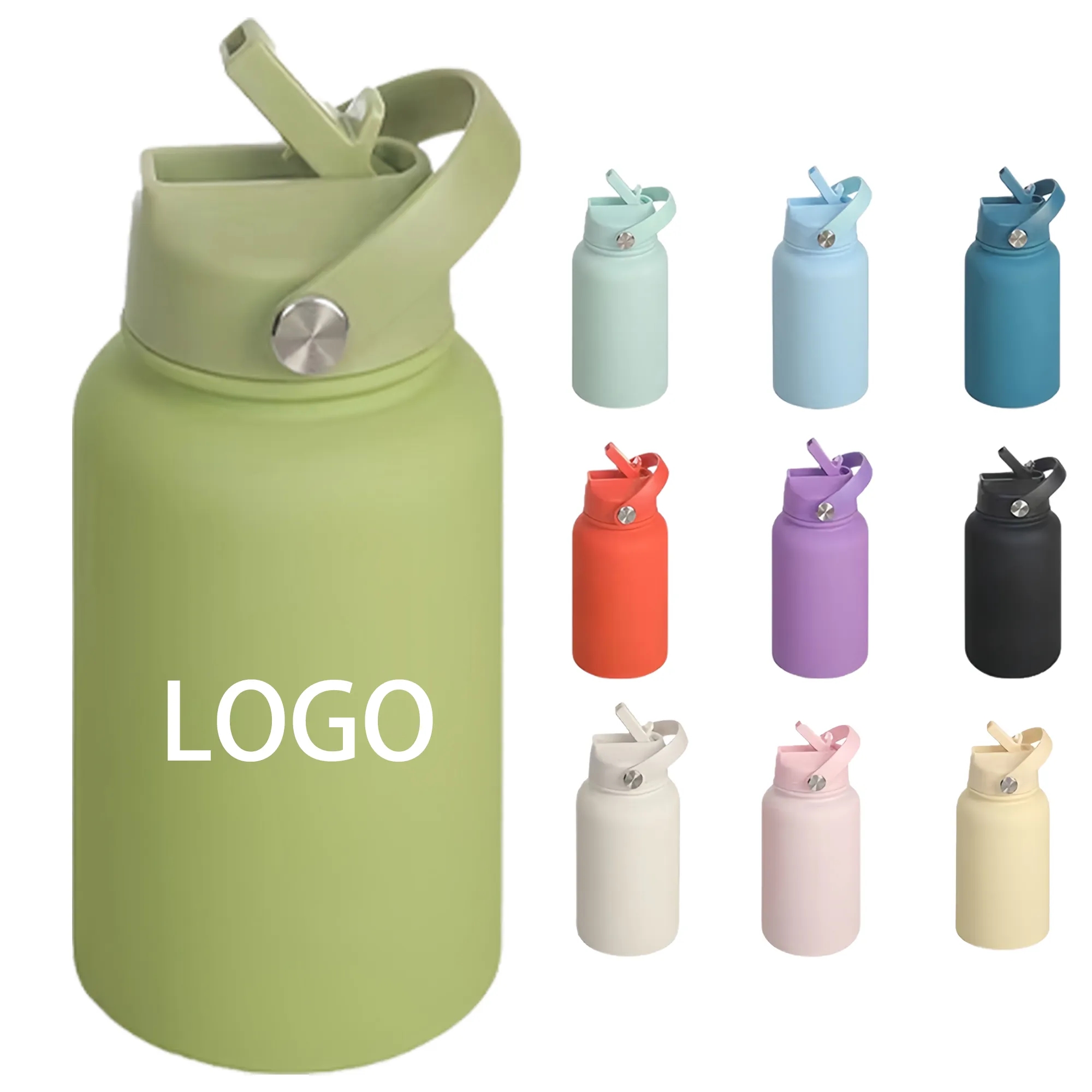 22oz Insulated Stainless Steel Bottle with Straw 1