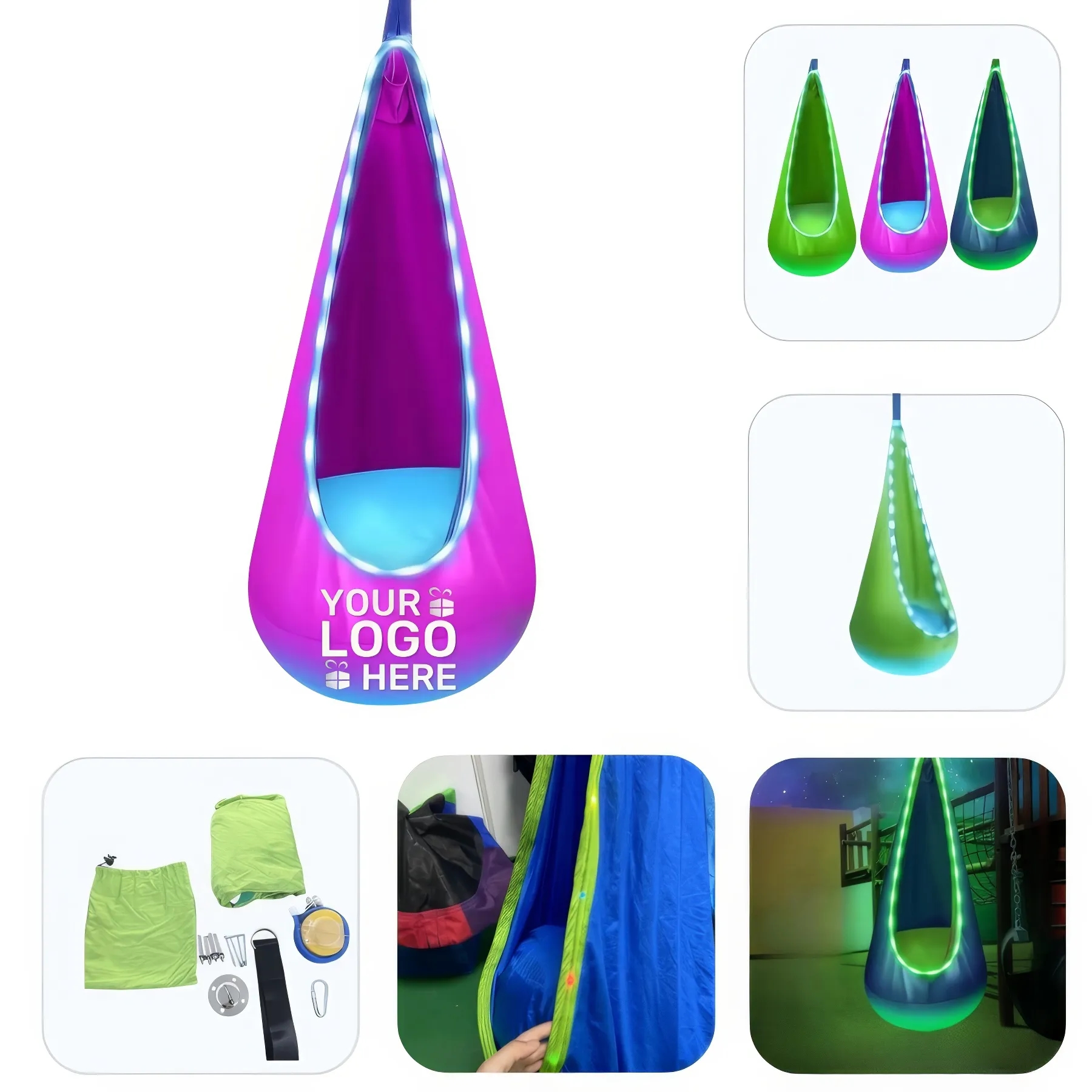 Kids Led Lights Pod Swing Chair 2