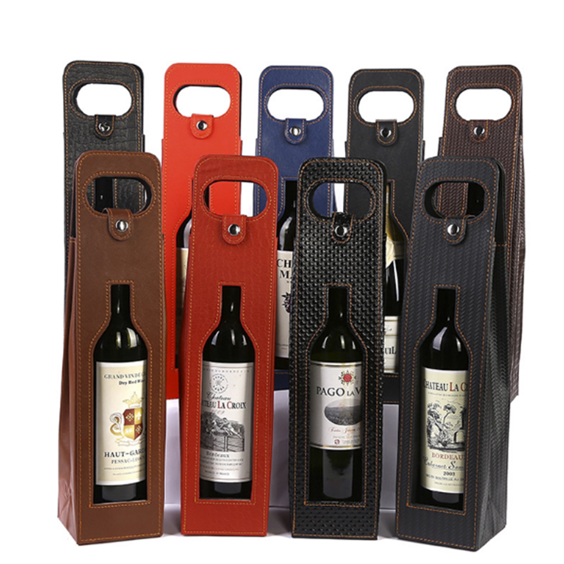 Portable Wine Tote Holders/Wine Bottle Protector, custom tote bag with logo imprint 3