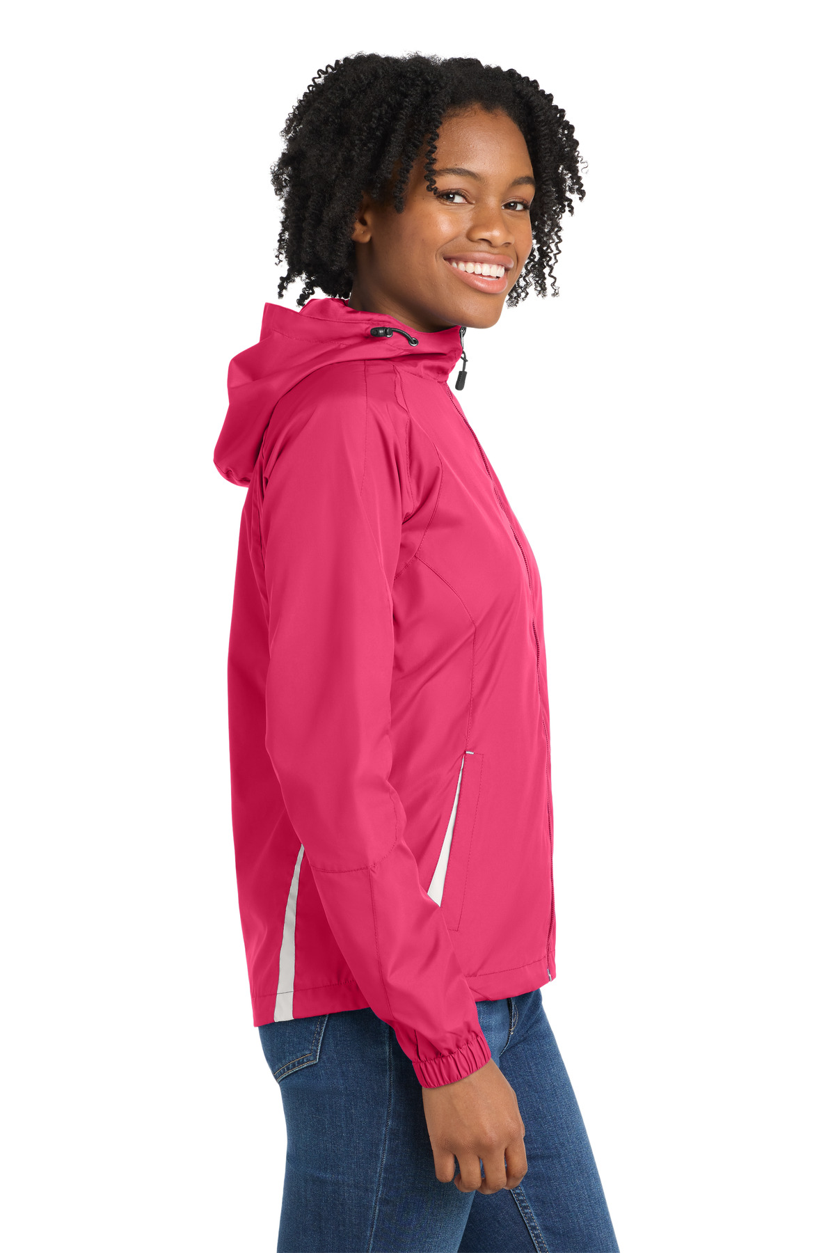 Sport-Tek Women's Colorblock Hooded Raglan Jacket. LST76 68