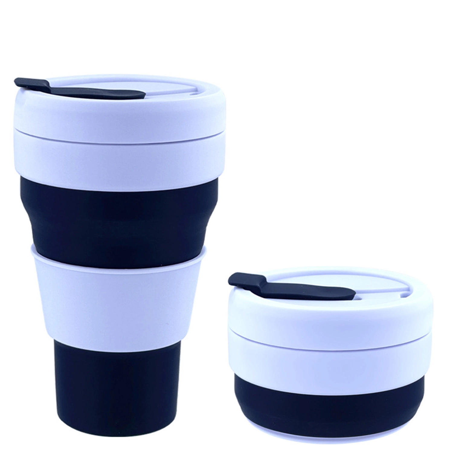 12oz Folding Travel Sealed Silicone Water Cup 4