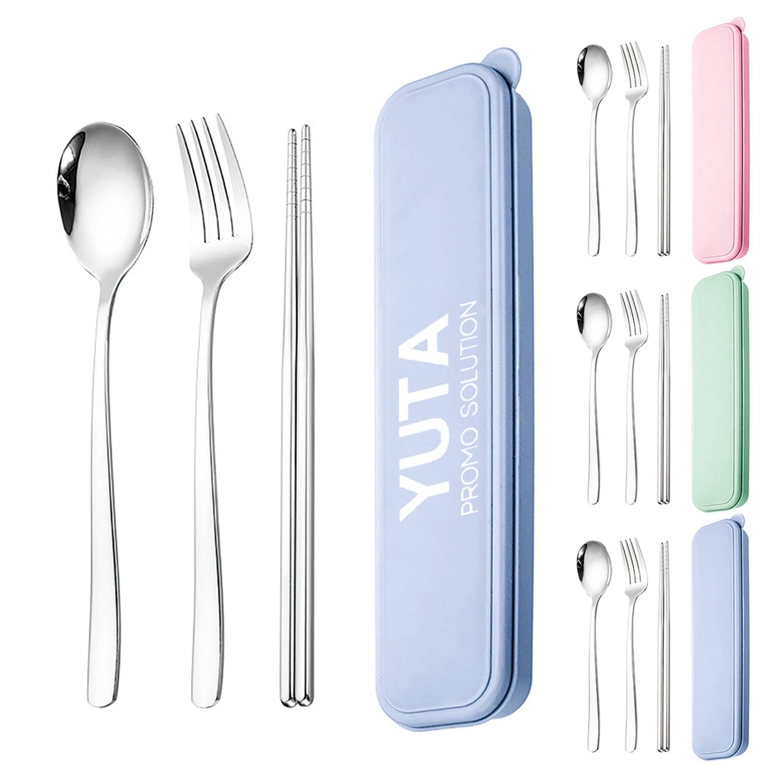 Stainless Steel Chopsticks Spoon Fork Cutlery Set w/ Box 3