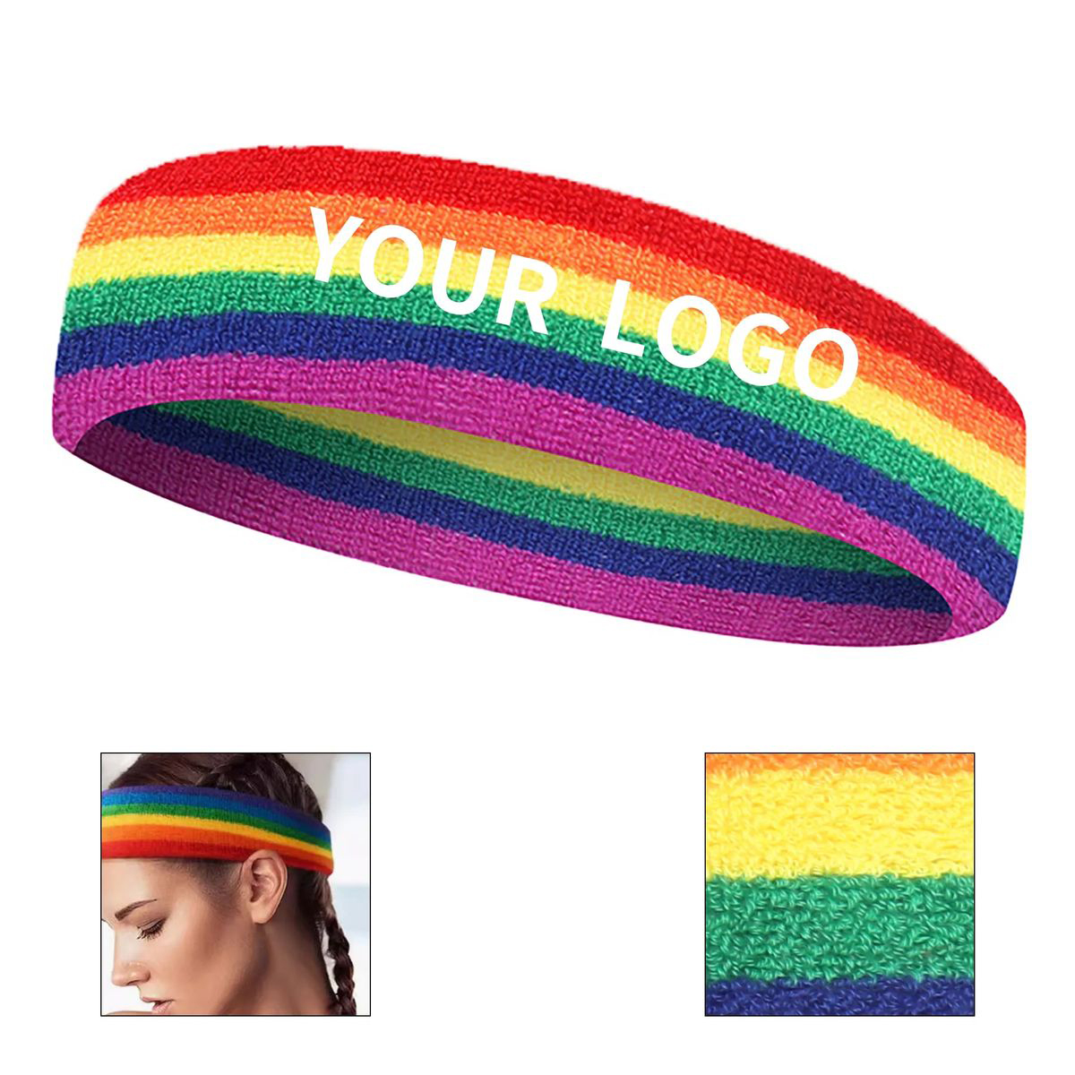 Rainbow Pride Polyester Headband for Sports and Yoga 3