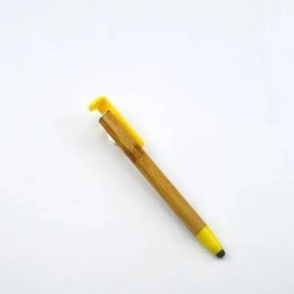 2-In-1 Eco-Friendly Bamboo Ballpoint Pen With Phone Holder 6