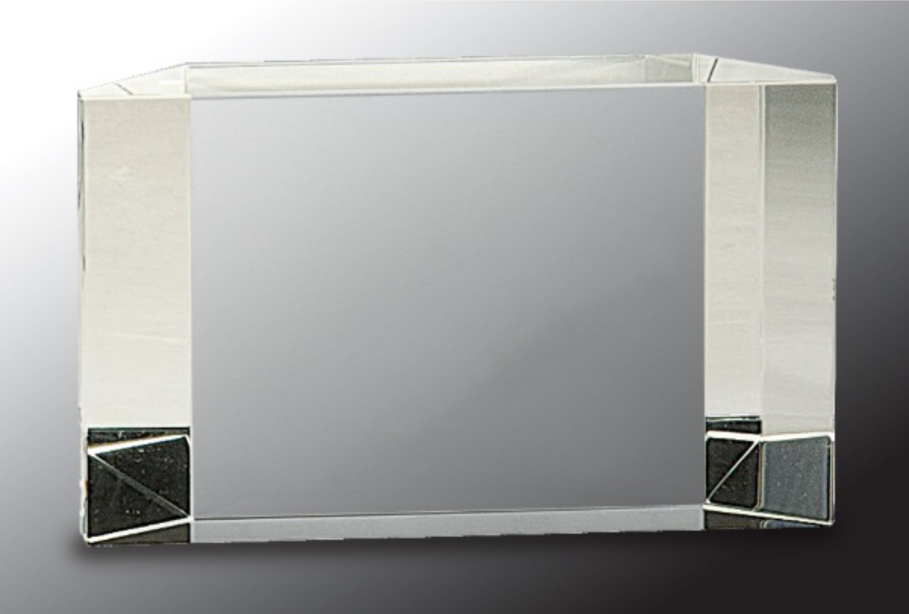 5" x 3" Clear Crystal Facet Block Award 3