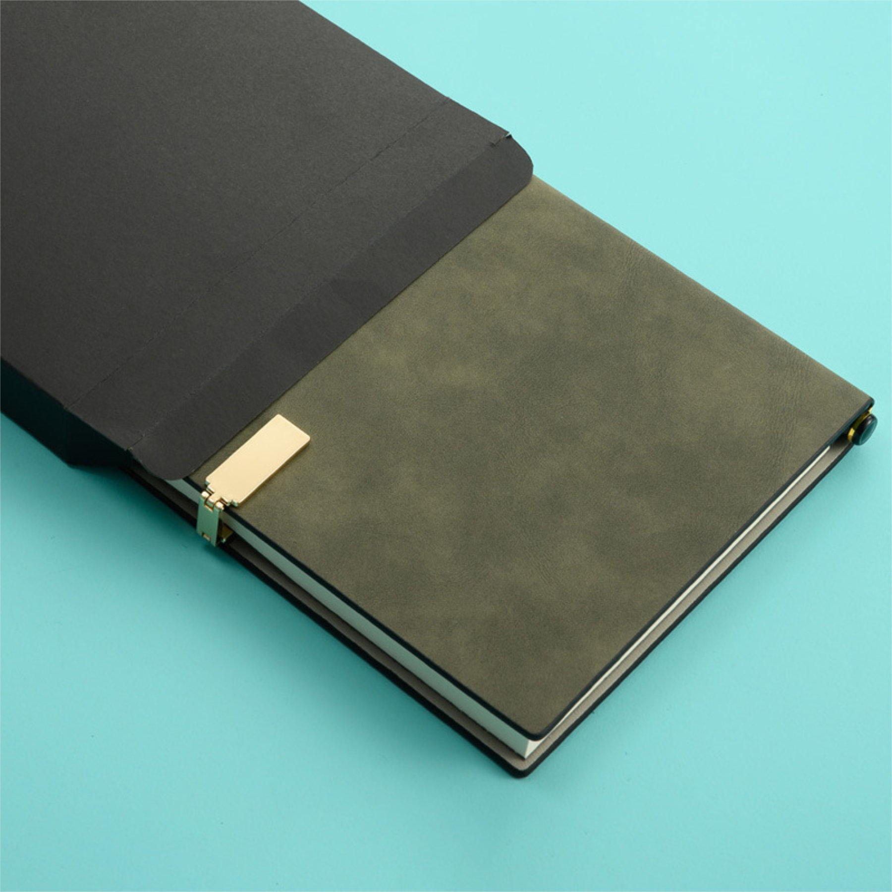 Suede Faux Sheepskin Notebook & Pen 2