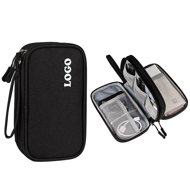 Small Waterproof Double-Layer Travel Cable Organizer Bag Electronic Accessories 8