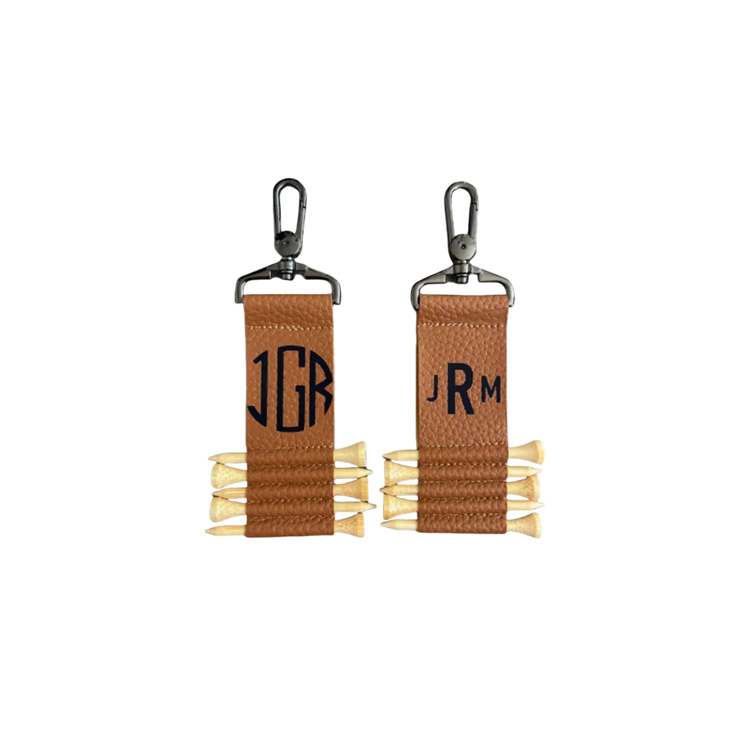 PU Leather Keychain Stud Storage Bag Mini Golf Tee Holder 4