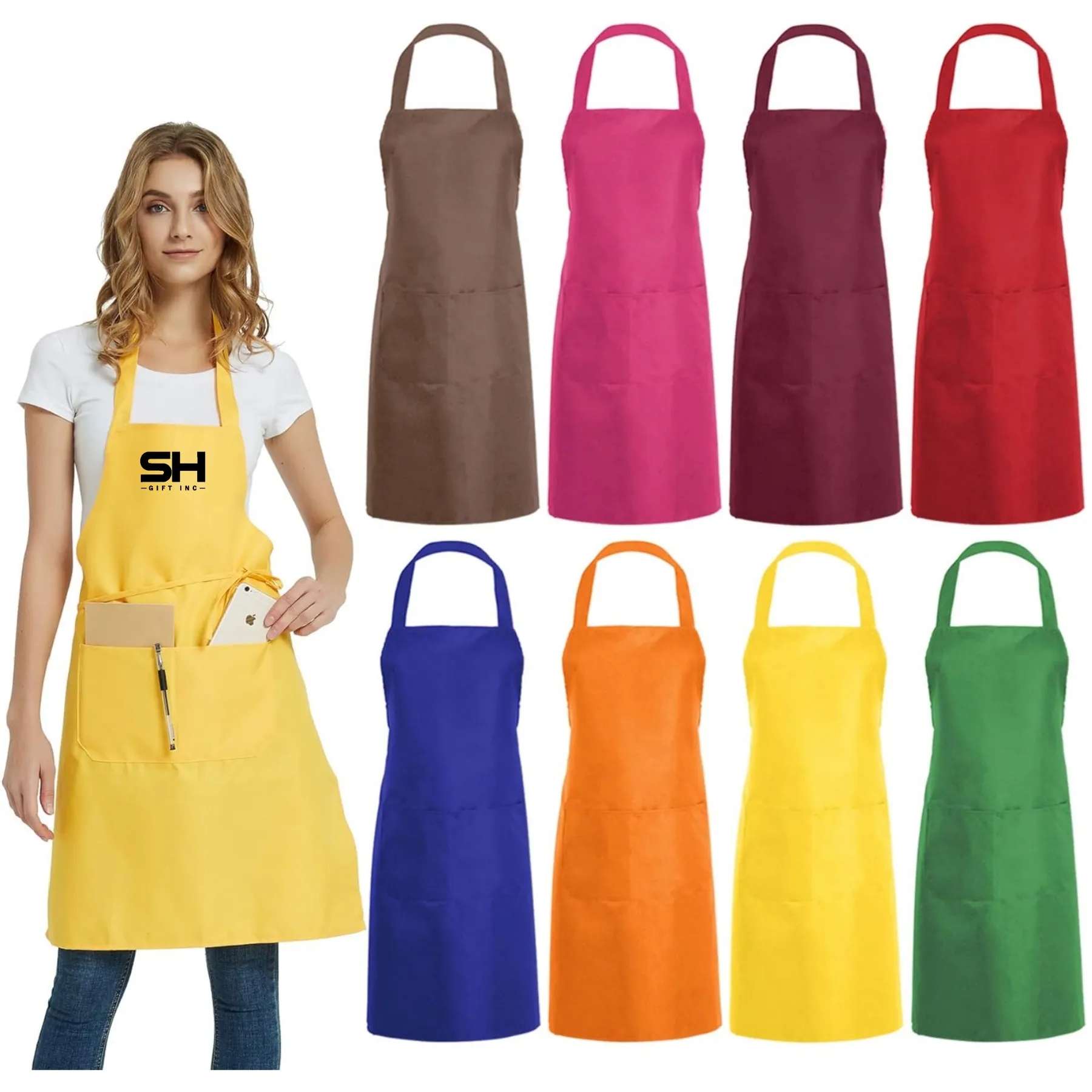 Unisex Commercial Apron with 2 Pockets for Kitchen 3