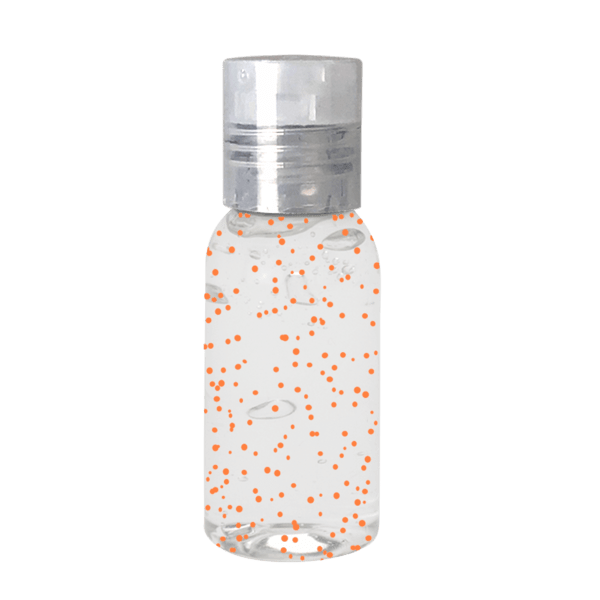 1 oz Single Color Moisture Bead Sanitizer in Clear Round Bottle 6