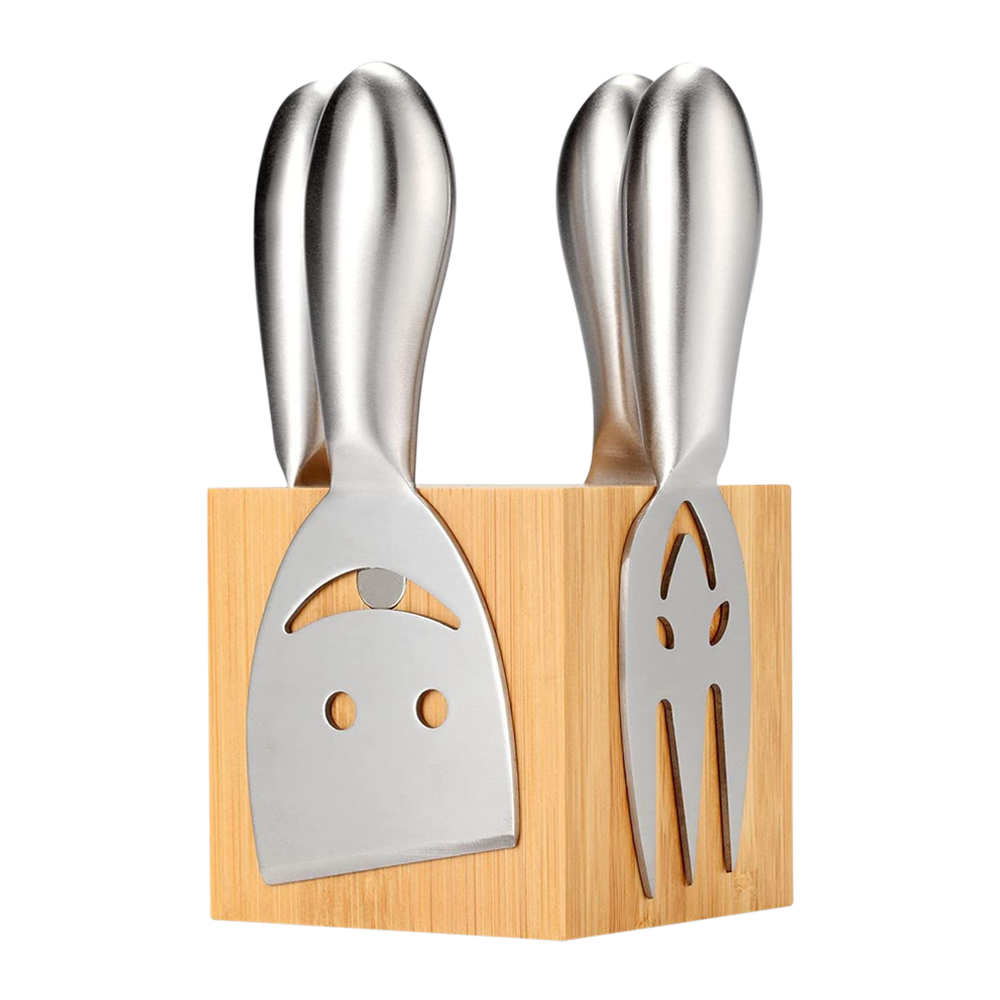 Cheese Knife Set with Wood Block 3