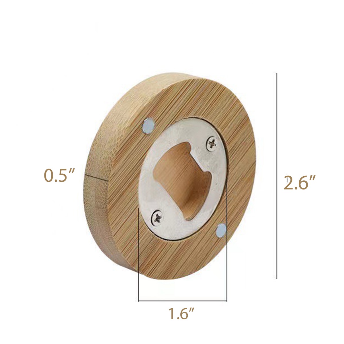 Wooden Magnetic Bottle Opener Bamboo Coaster 2