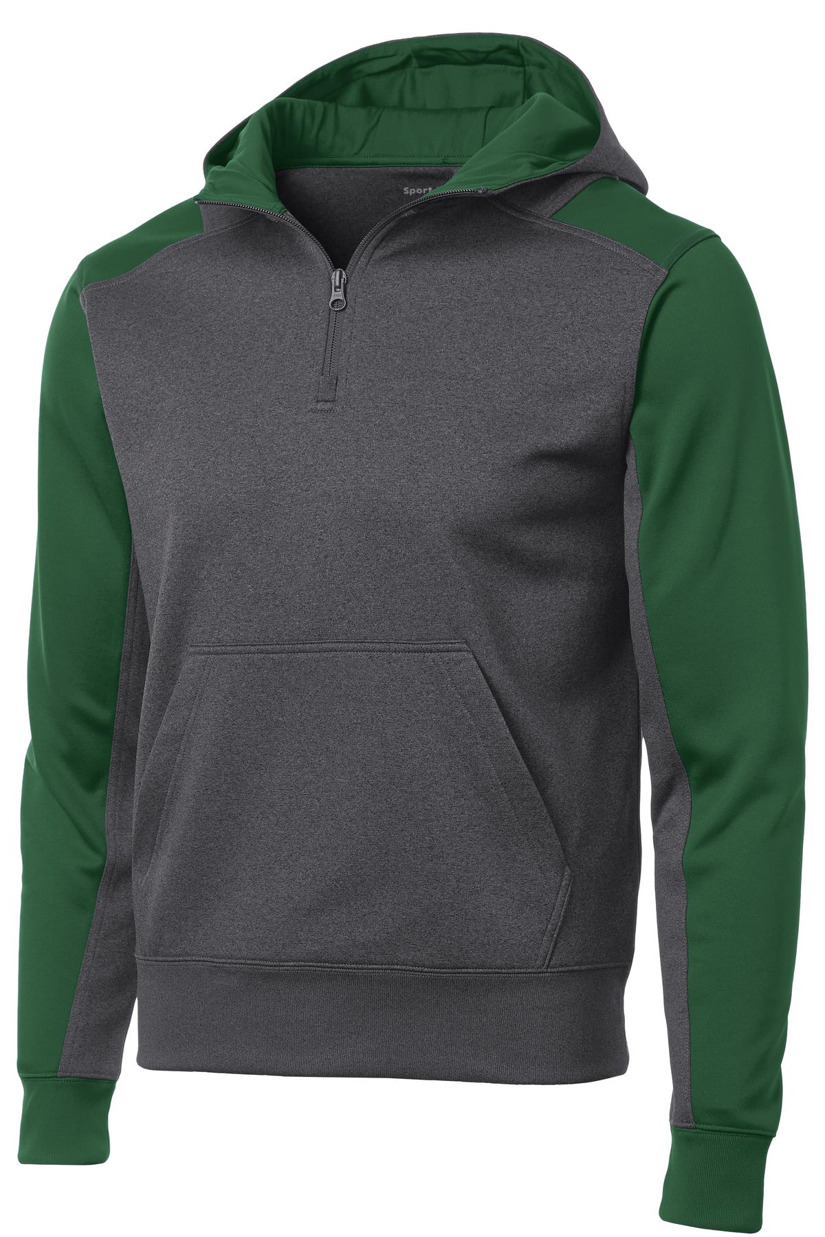 Sport-Tek Tech Fleece Colorblock 1/4-Zip Hooded Sweatshirt. ST249, custom hoodie or sweatshirt with logo imprint 32