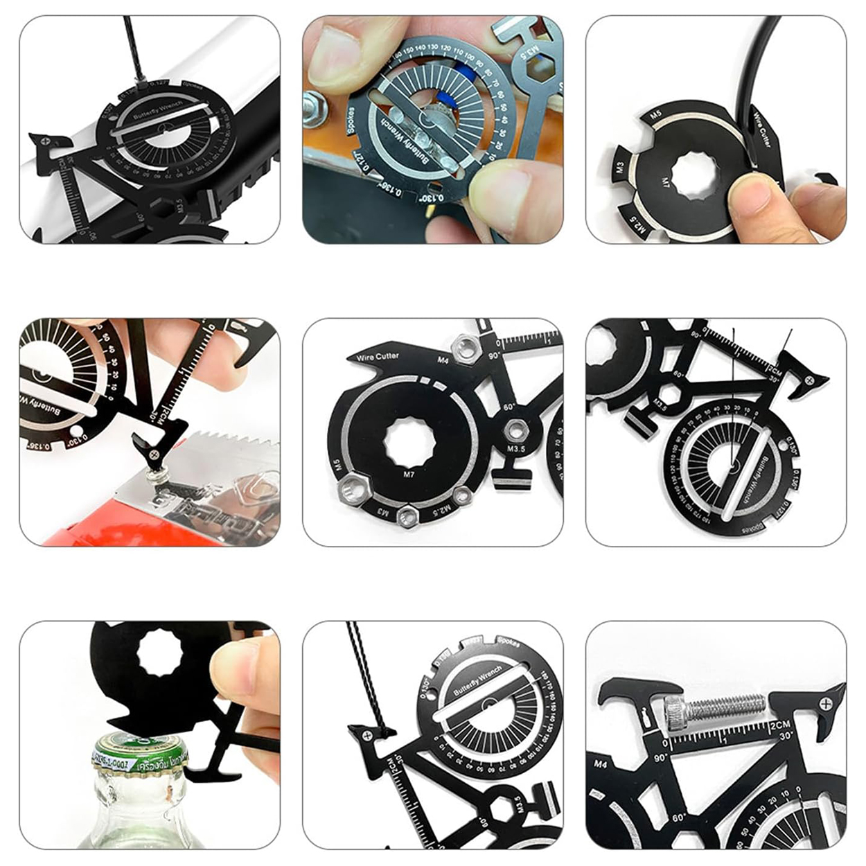 GearCard 20-in-1 Bike-Shaped Multi-Tool Card 6