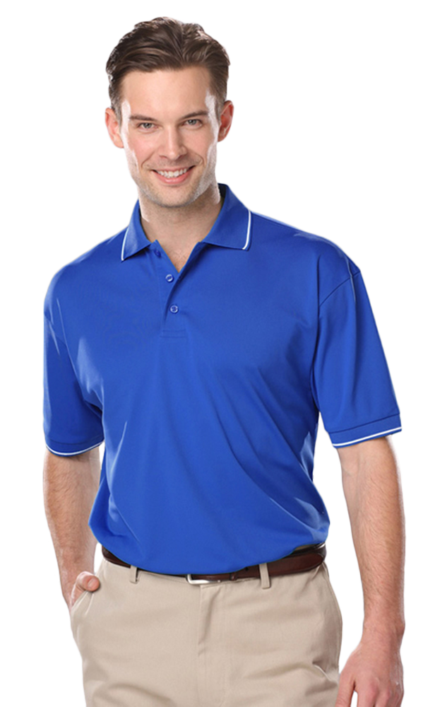 Men's Striped Trim Value Wicking Polo 7