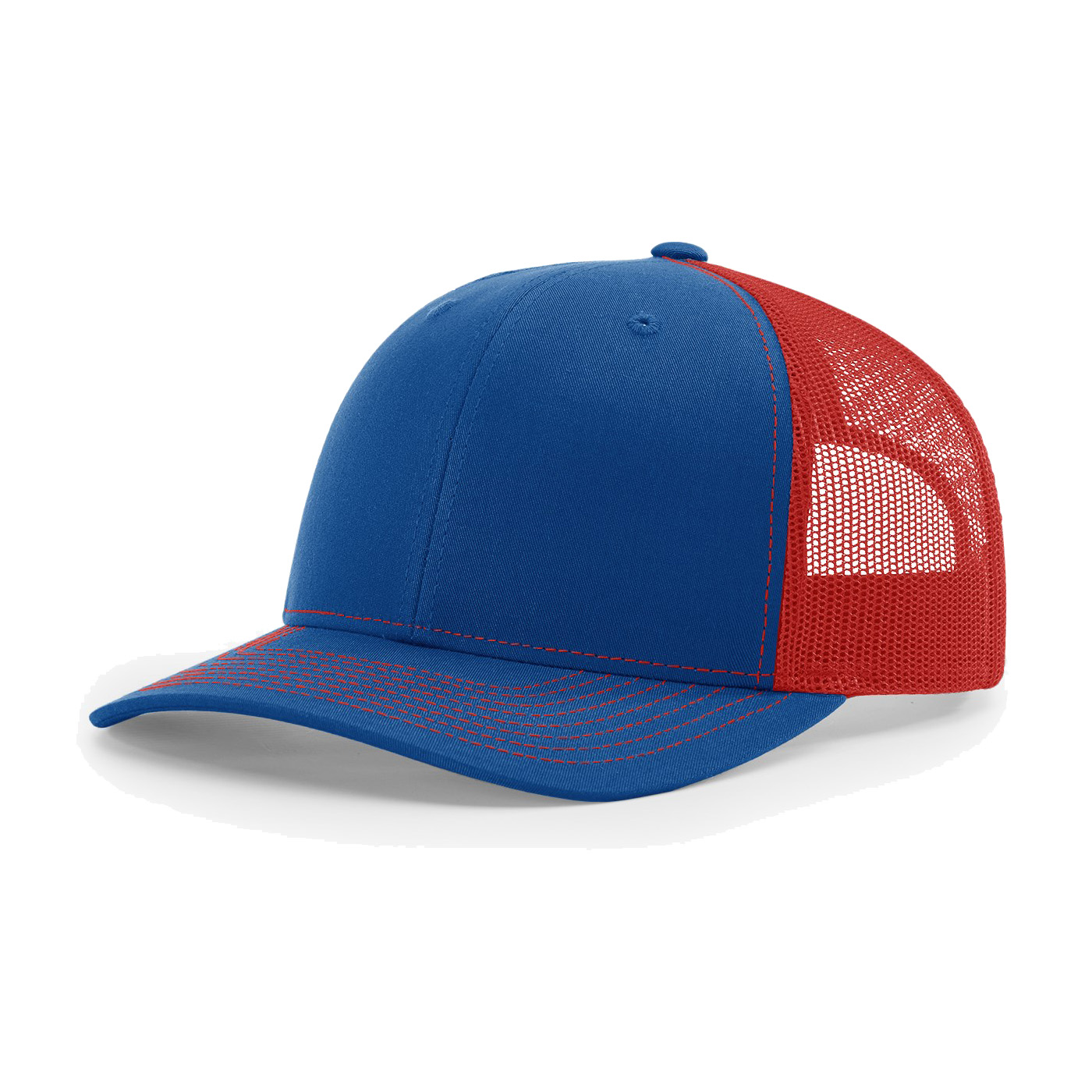 Richardson 112 6-Panel Snapback Trucker Hat w/Leatherette Adhesive Patches or Embroidery 1