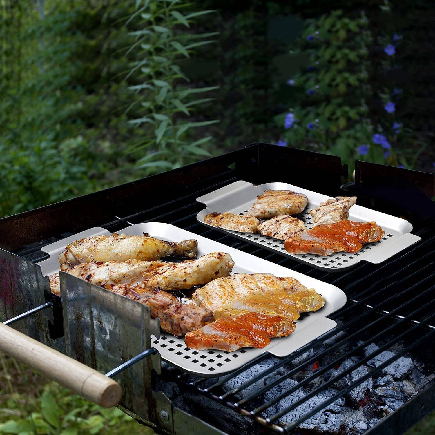 Outdoor Non-stick Grill Stainless Steel Tray 2