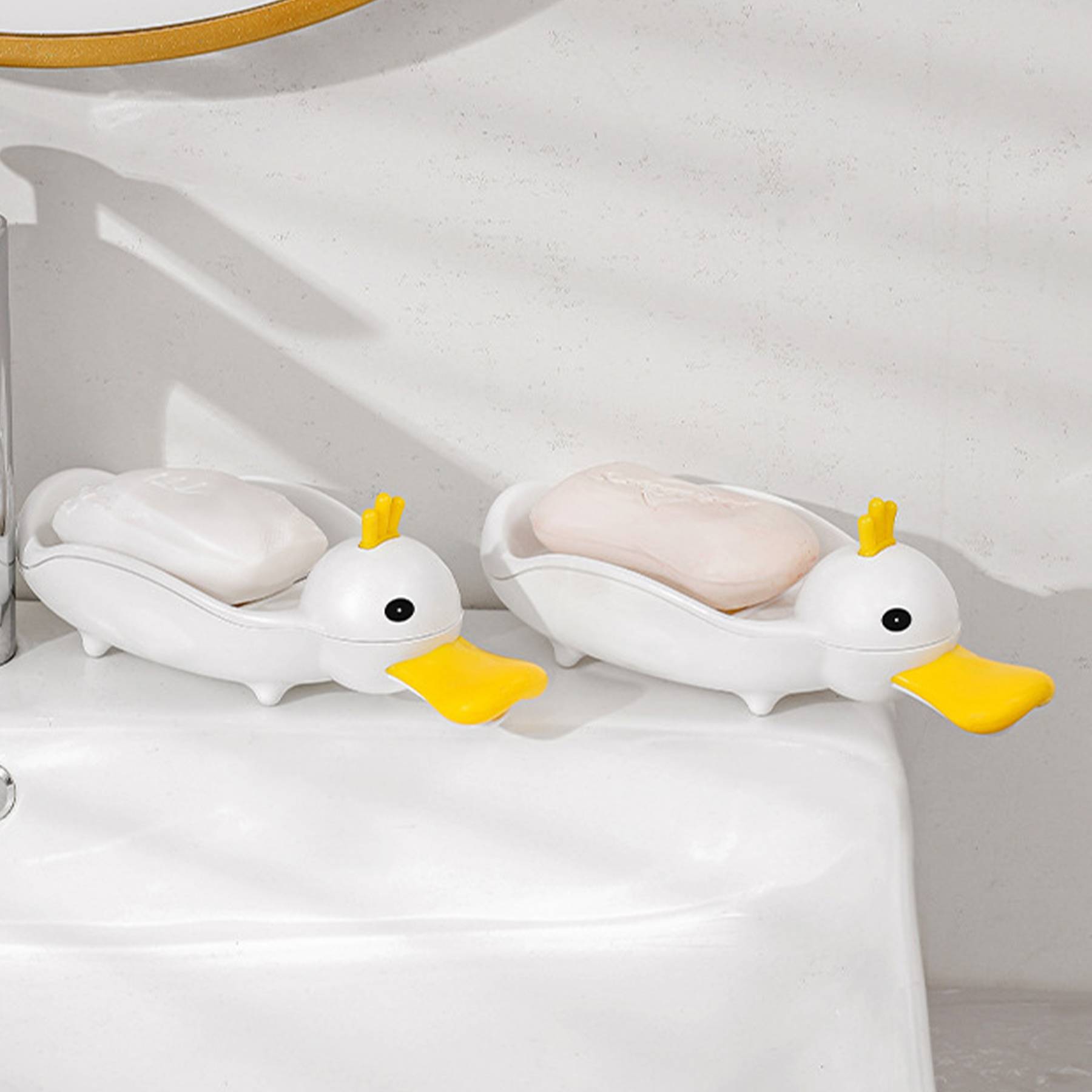 Polypropylene Cute duck soap dish in the bathroom 2