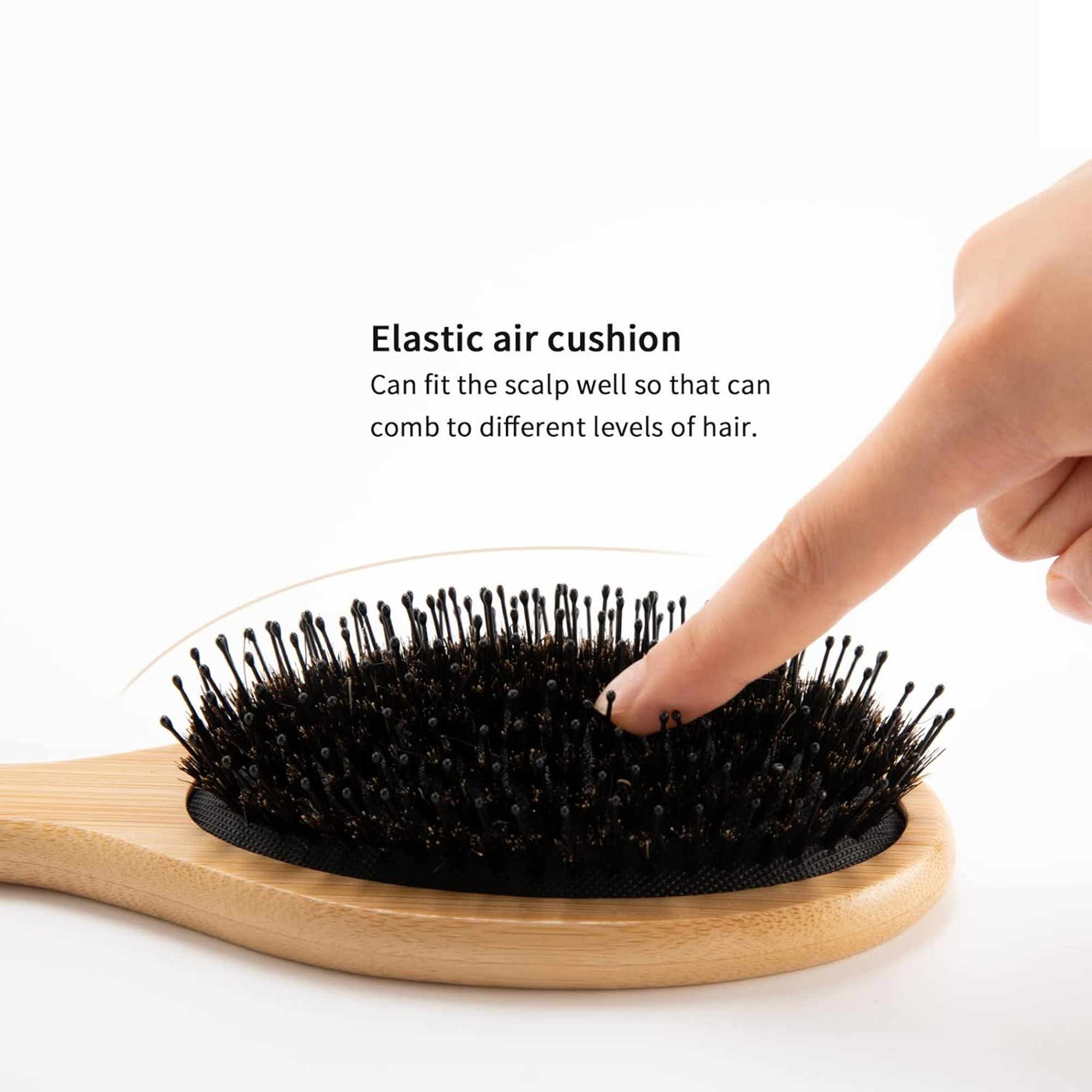 Boar And Nylon Bristles Wooden Hair Brush 4