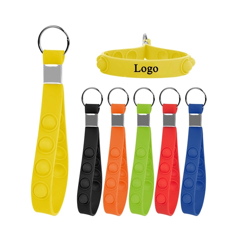 Silicone Pop Bubbles Fidget Wrist Strap Keychain 1