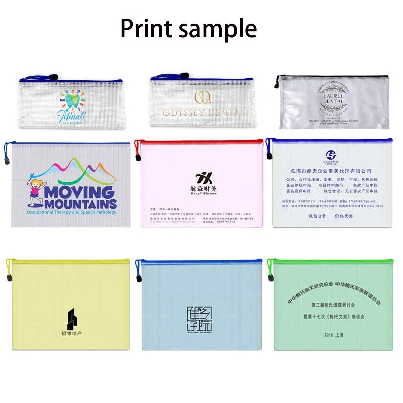 Mesh Zipper Pouch Bag Set with Transparent Organizers 8
