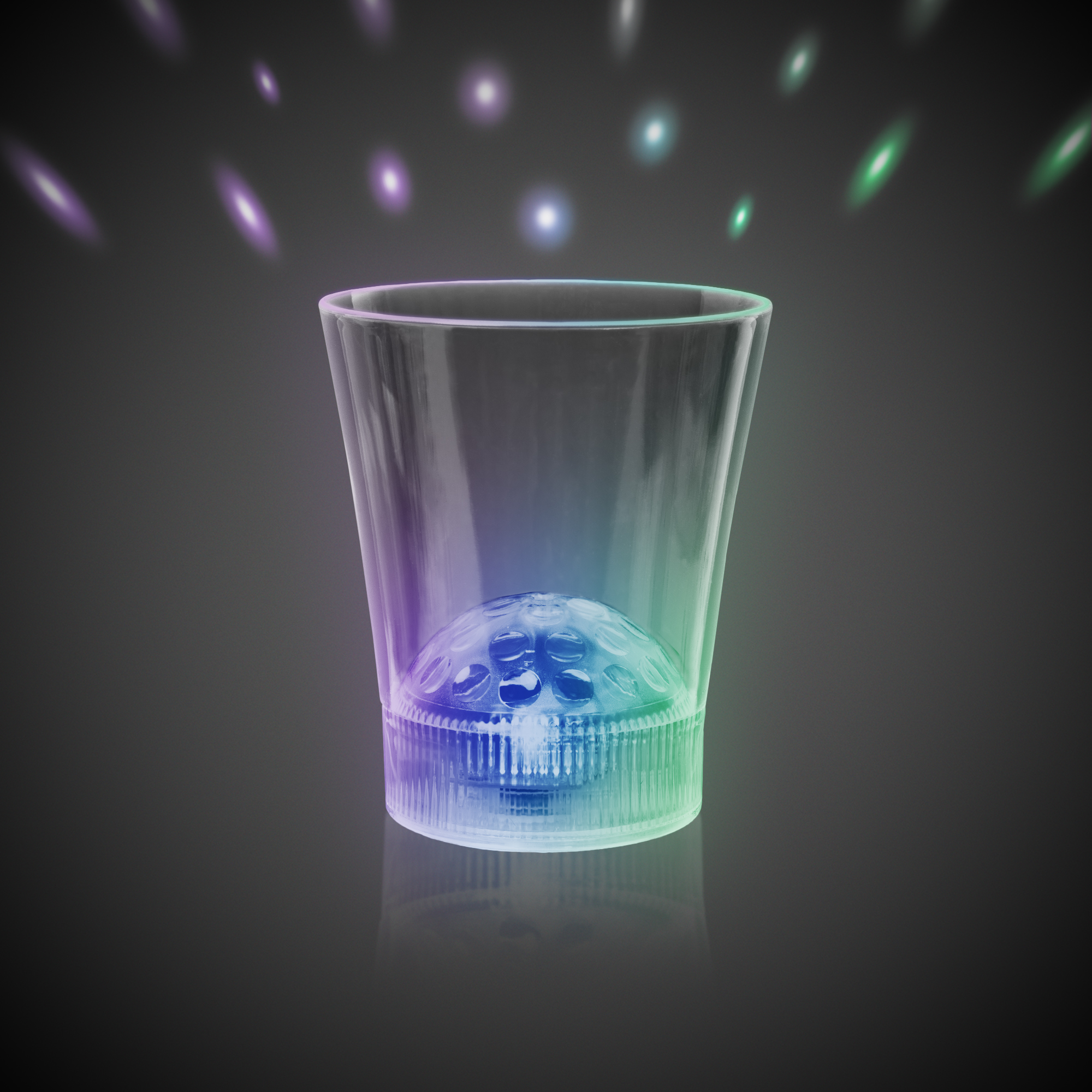 8 oz Light Up LED Disco Ball Rocks Glass 8