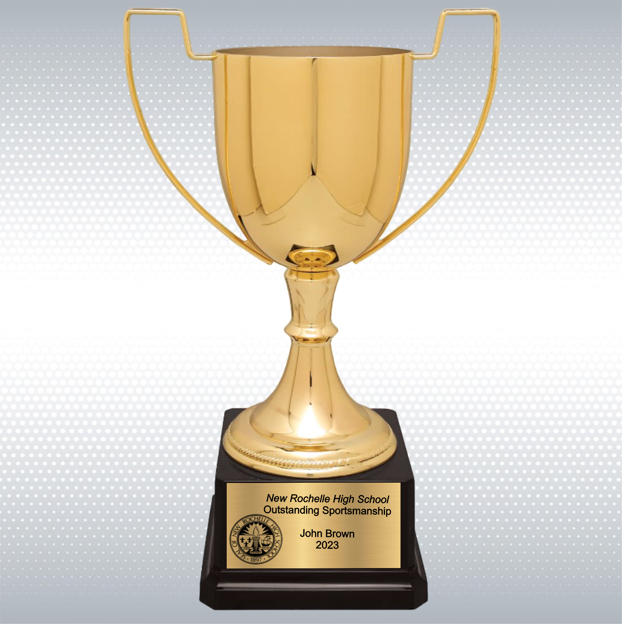 11 3/4" Completed Zinc Cup Trophy on Plastic Base 1