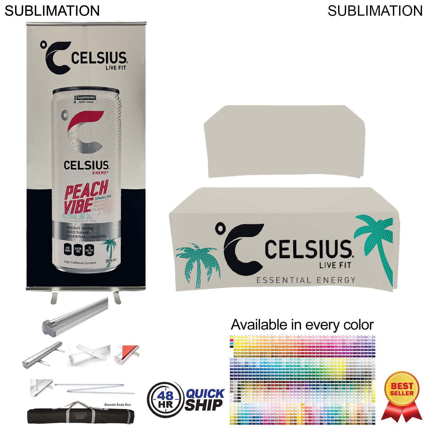 24Hr Express - Outdoor Event Package, Outdoor Pull up Banner (SU583-5) + Box Fit Tablecloth (SU508) 4