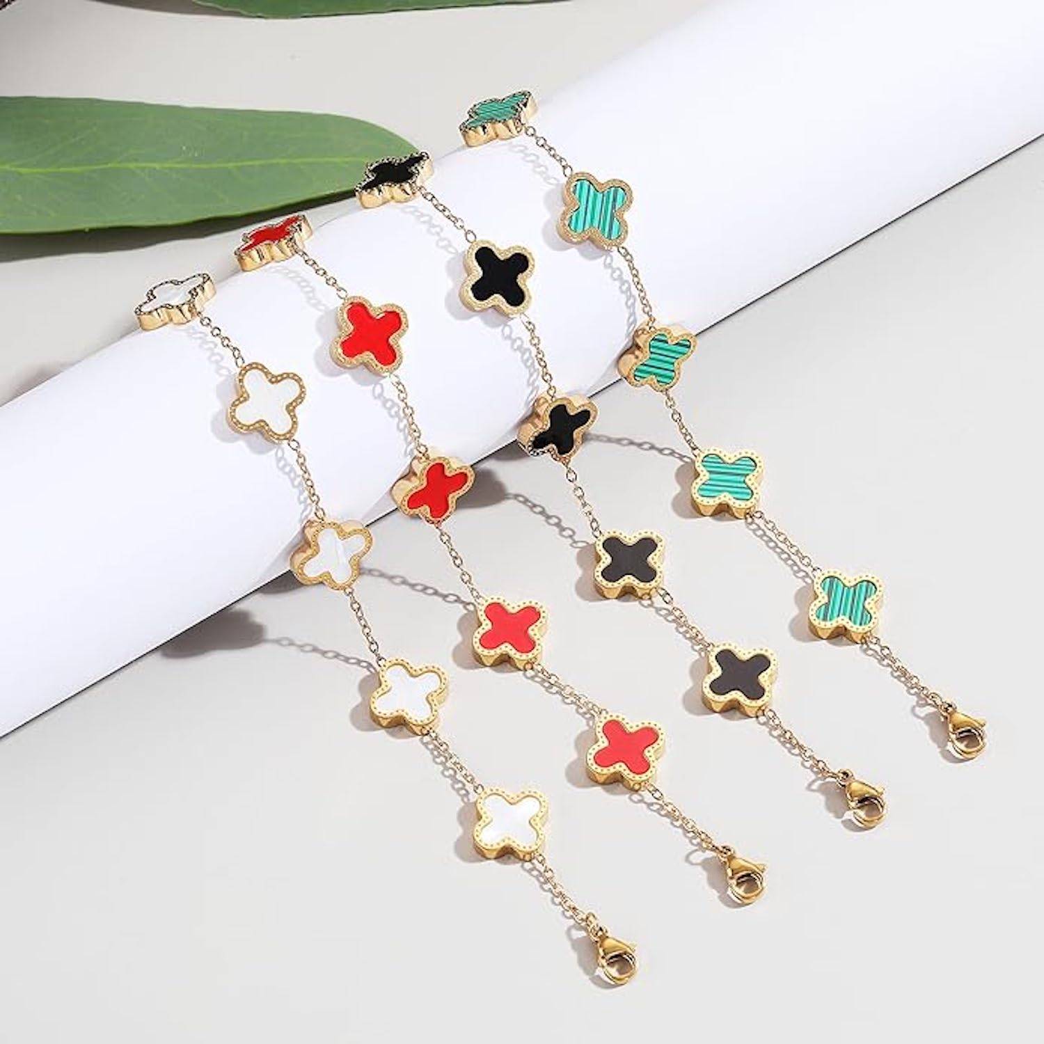 Gold Plated Clover Lucky Bracelet For Women 3
