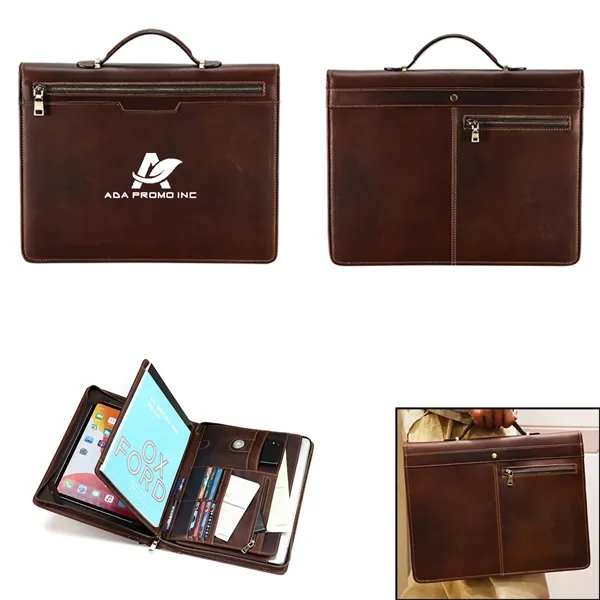 Genuine Leather Portfolio Business Notebook Organizer