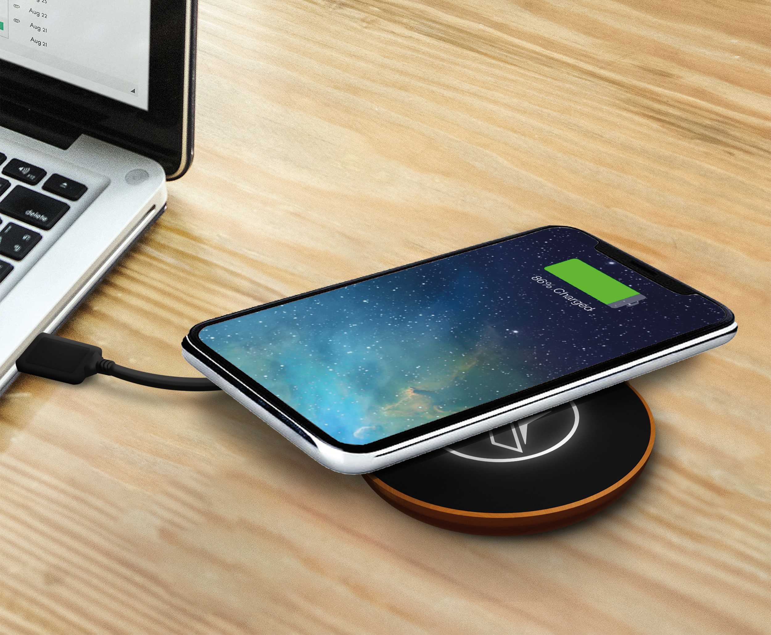 SCX Innovative Design™ Maple Wood 10W Wireless Charger 11