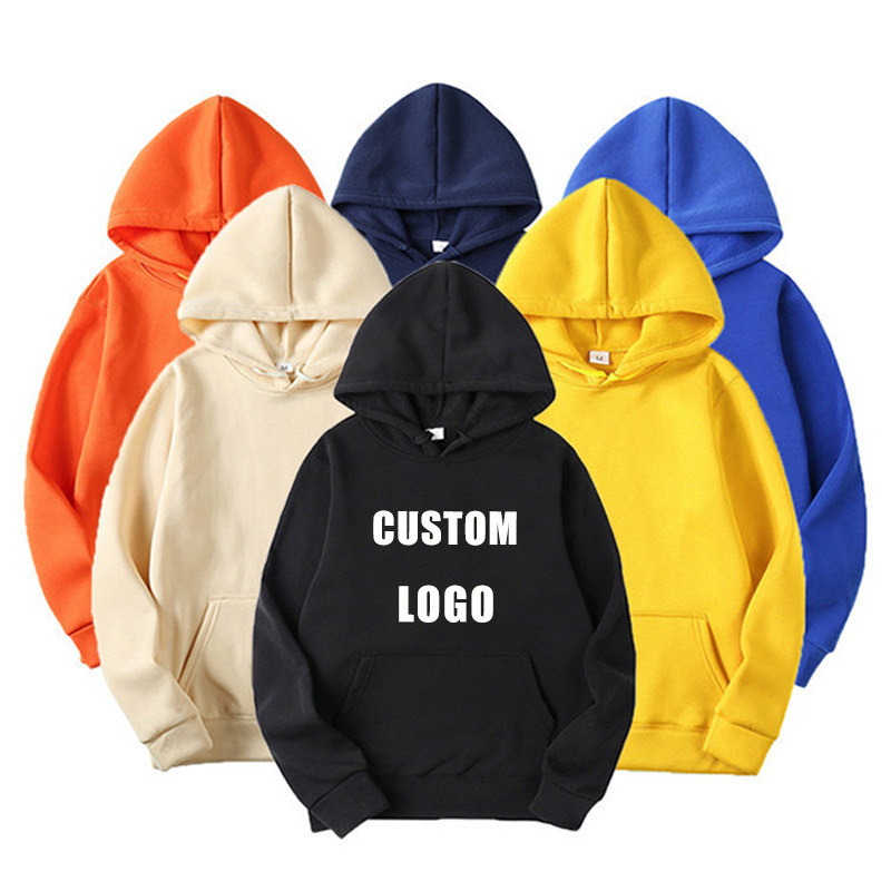 Custom Cotton Pullover Hoodies With Kangaroo Pocket, custom hoodie or sweatshirt with logo imprint 2