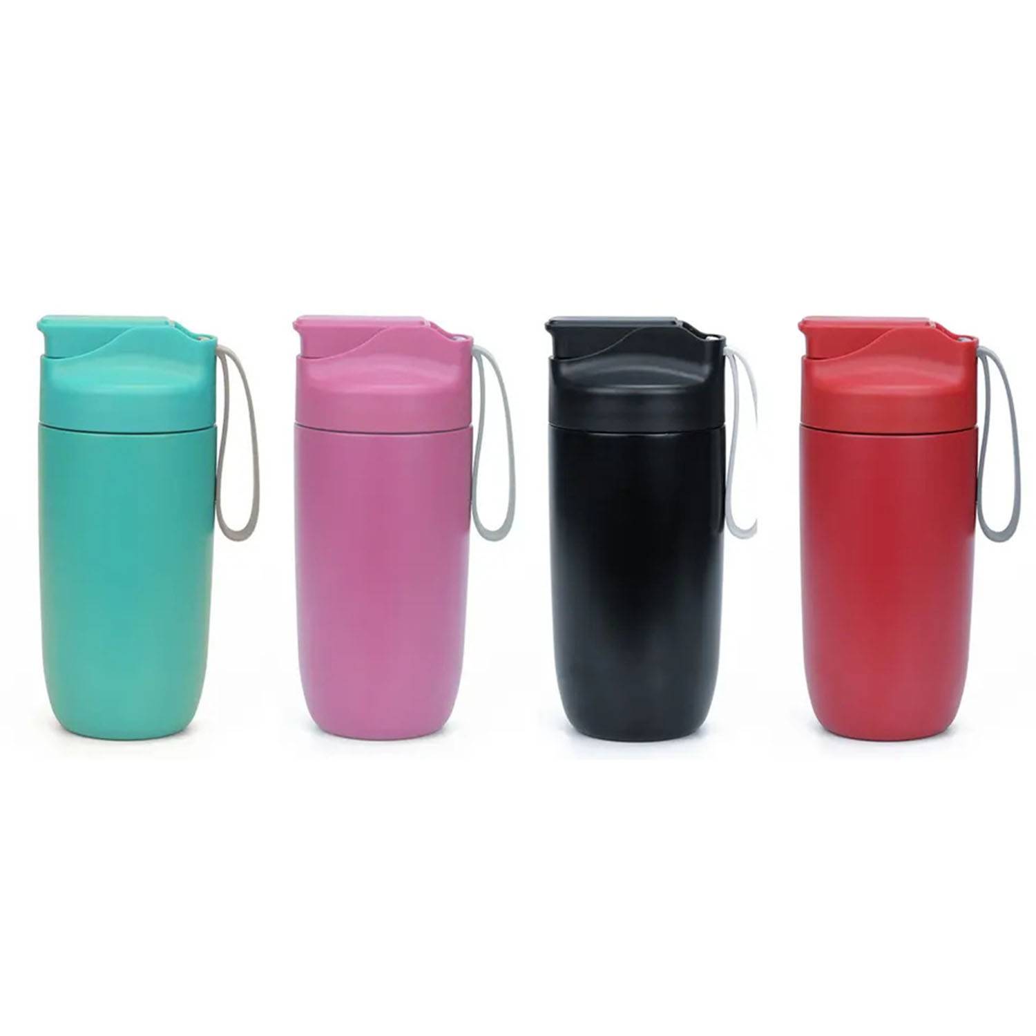 16.1oz stainless steel shaker bottle with sling 2