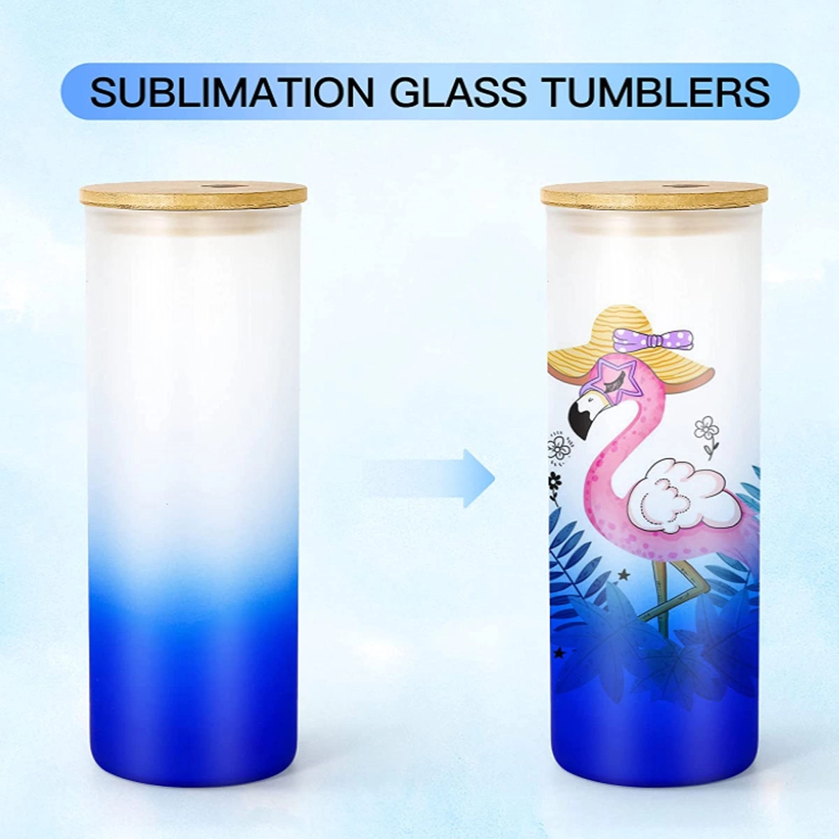 25Oz Gradient Frosted Mason Cup With Straw 4