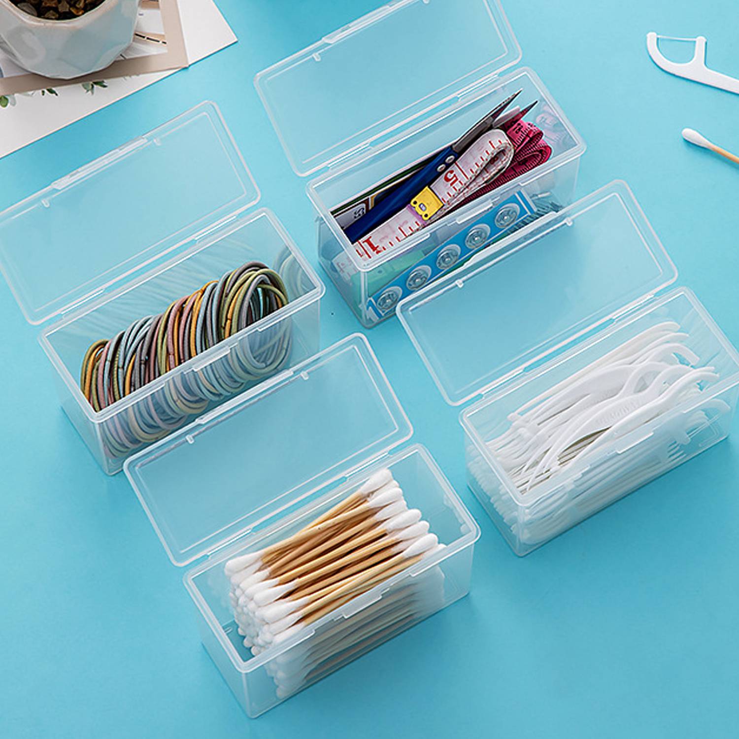 Portable Small Plastic Storage Organizer Containers w/ Lid 9