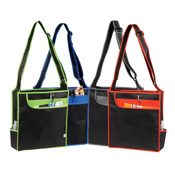 Multi-Pocket Messenger Shoulder Non-Woven Tote Bag 3