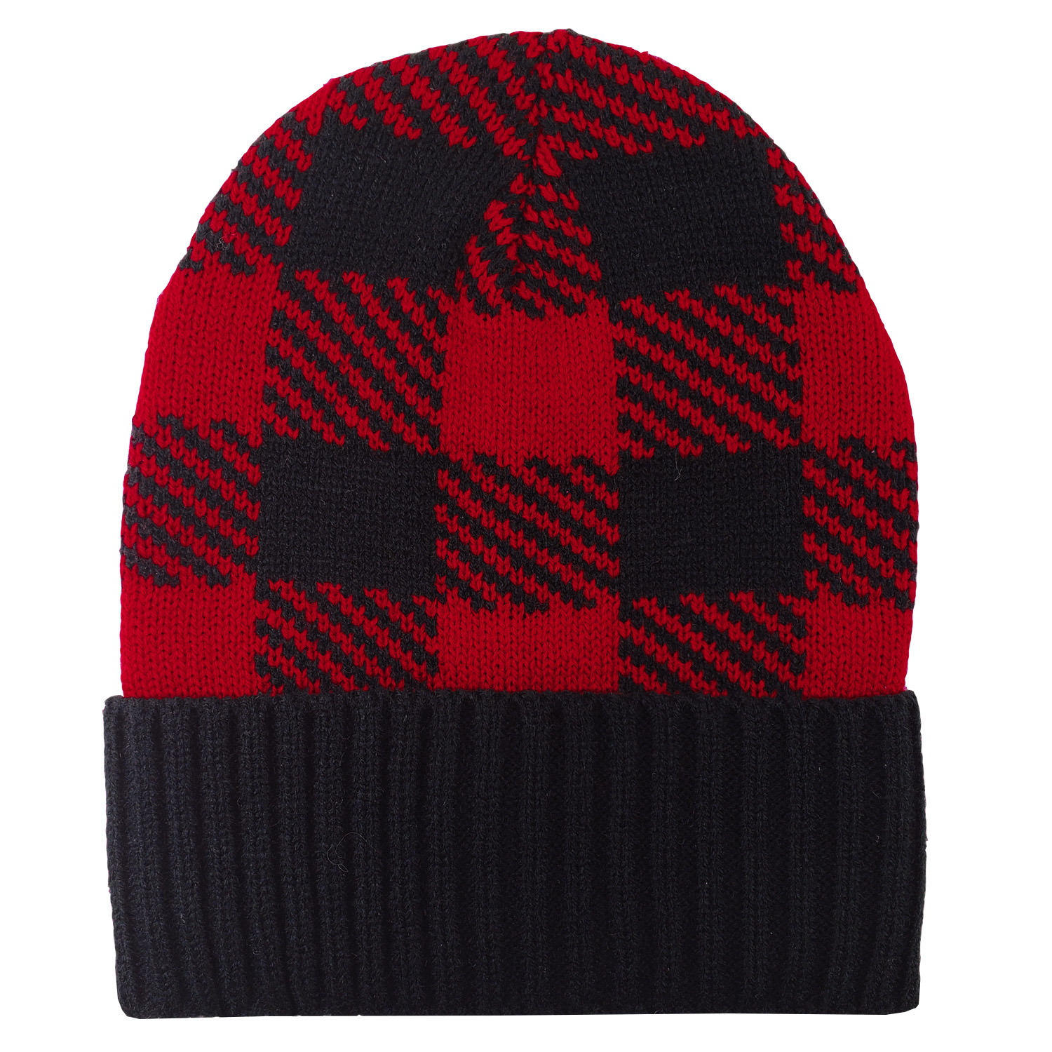 Buffalo Plaid Knit Cap, Fashion Knit Scarf & Text Gloves Combo 5