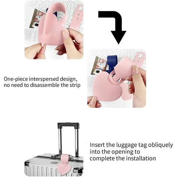 Heart Shaped PU Leather Luggage Bag Tags 5