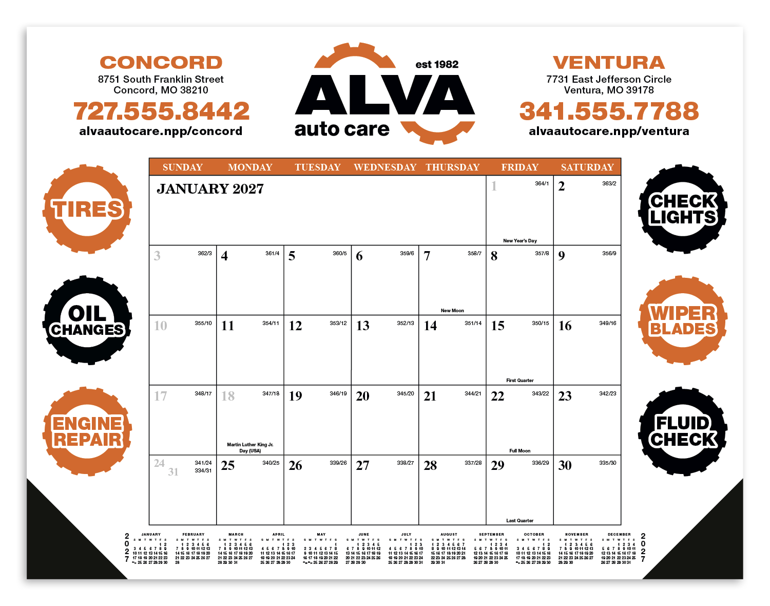 Skinner & Kennedy® Desk Pad Calendar 8