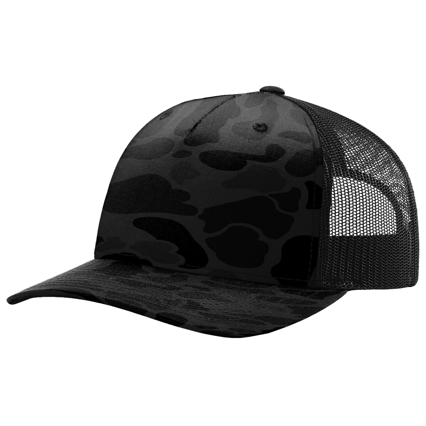 Richardson 112PFP Printed 5-Panel Snapback Trucker Hat w/Leatherette Adhesive Patches or Embroidery 3