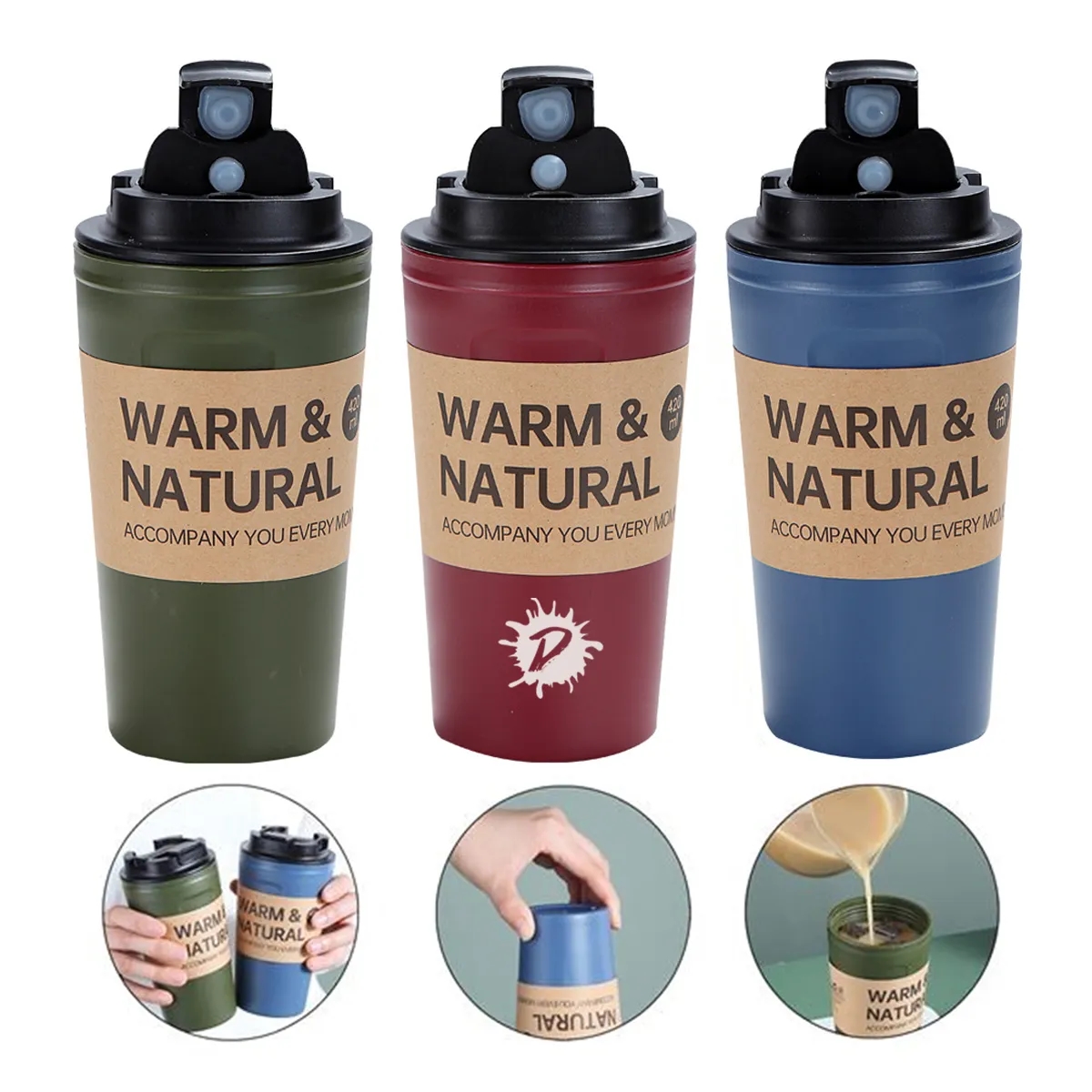 Portable Leak-Proof Clamshell Reusable Travel Coffee Mug 4