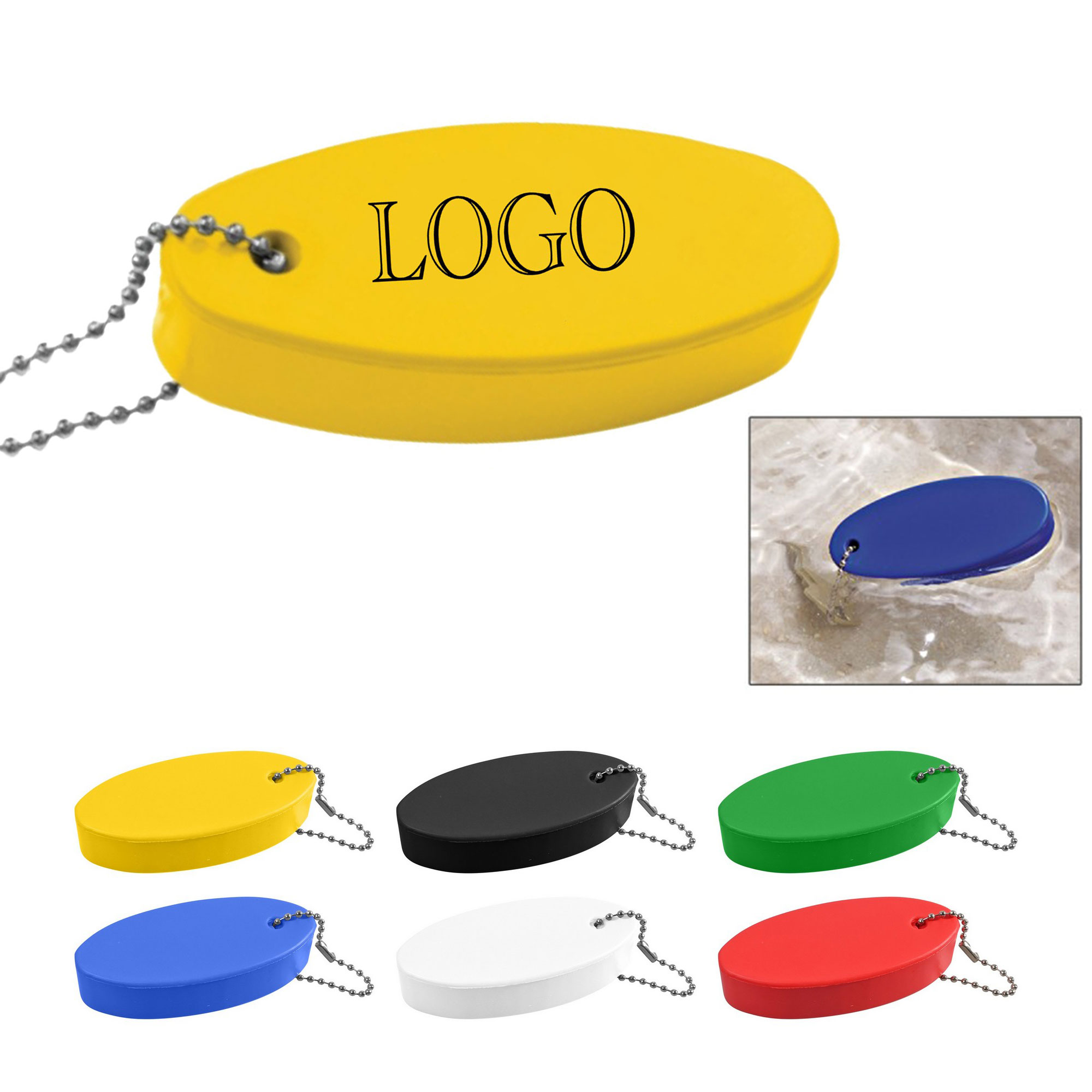 PU Oval Floating Foam Keychain 6