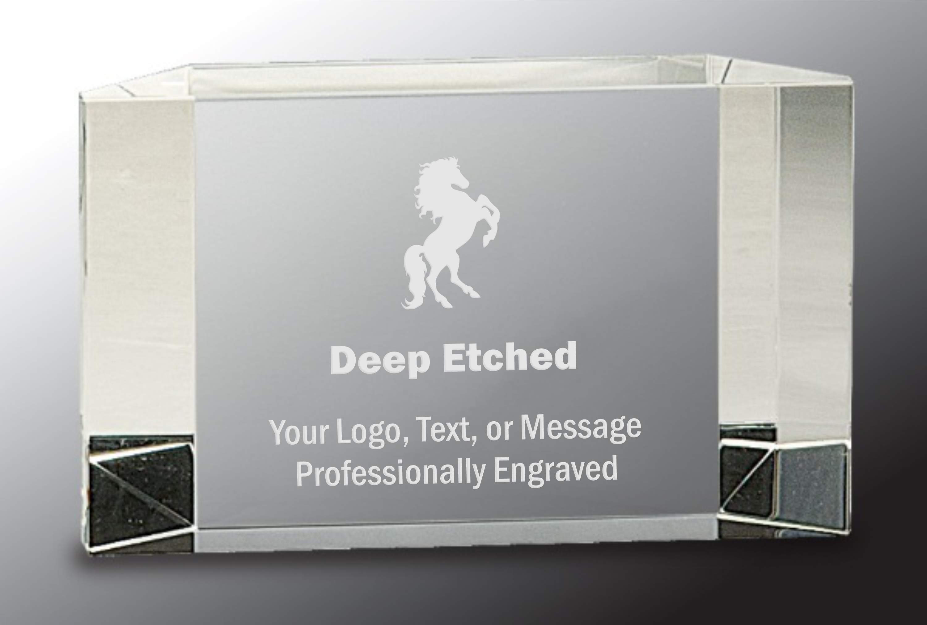 5" x 3" Clear Crystal Facet Block Award