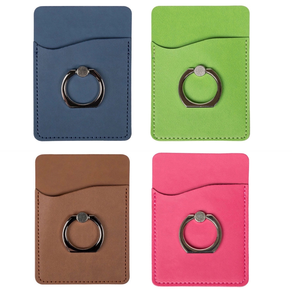 Cell Phone Leather Card Holder with Ring Stand 2