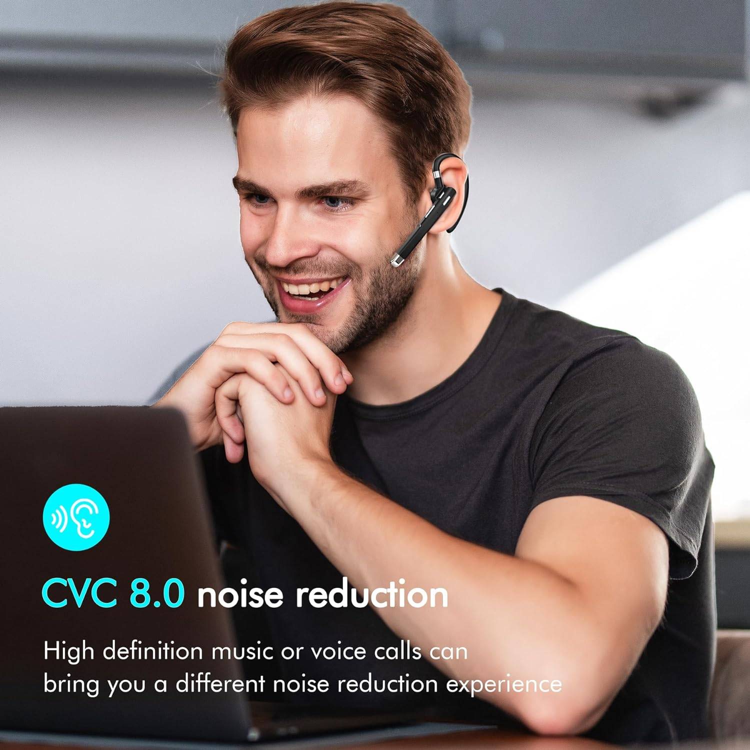 Bluetooth Wireless Headset with Microphone 5