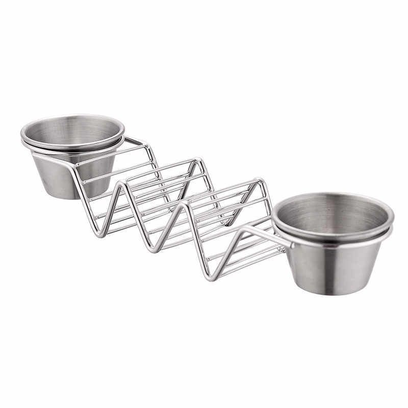 Stainless Steel Taco Holder w/ Salad Cup 4