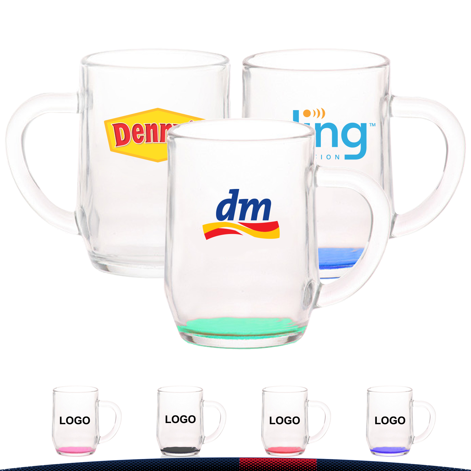 10 oz. Libbey Crystal Glass Mugs 6